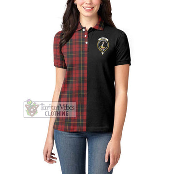 Wallace Tartan Women's Polo Shirt with Family Crest and Half Of Me Style - Tartanvibesclothing Shop