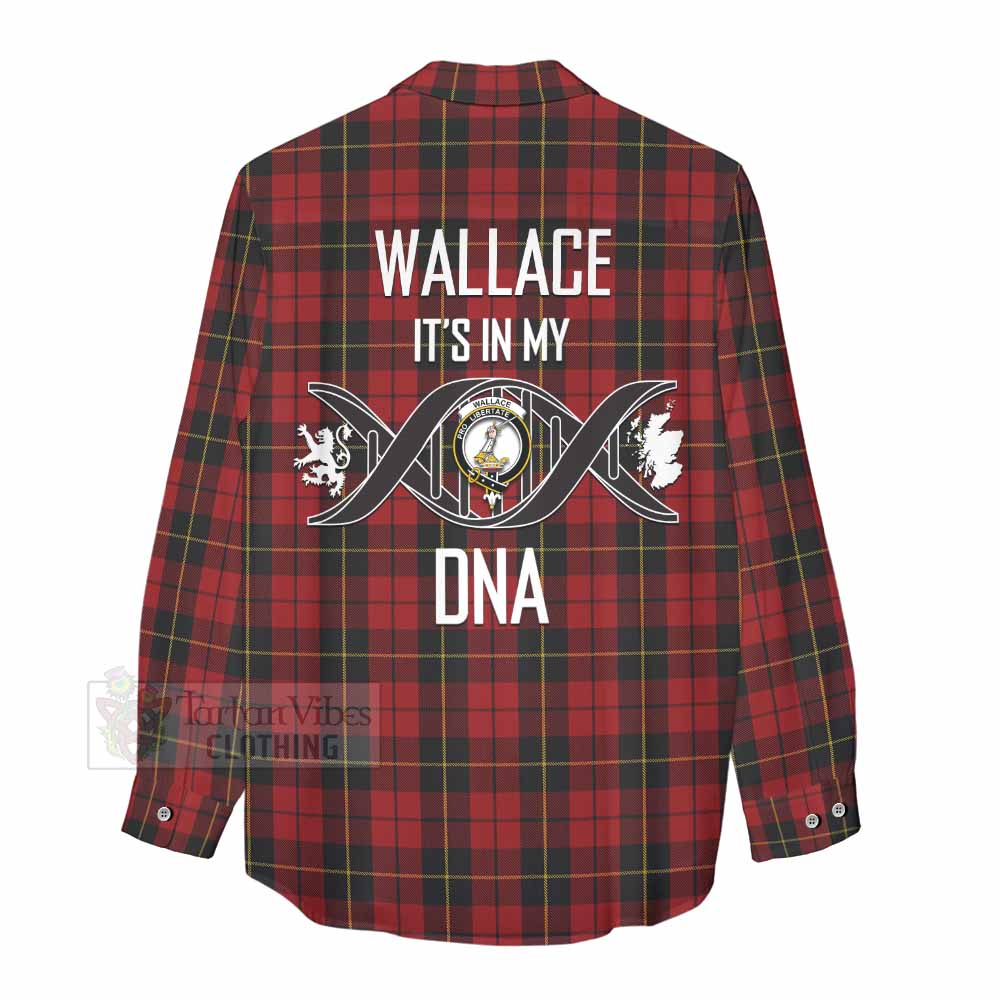 Tartan Vibes Clothing Wallace Tartan Women's Casual Shirt with Family Crest DNA In Me Style