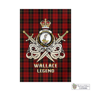 Wallace Tartan Garden Flag with Clan Crest and the Golden Sword of Courageous Legacy
