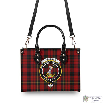 Wallace Tartan Luxury Leather Handbags with Family Crest - Tartan Vibes Clothing