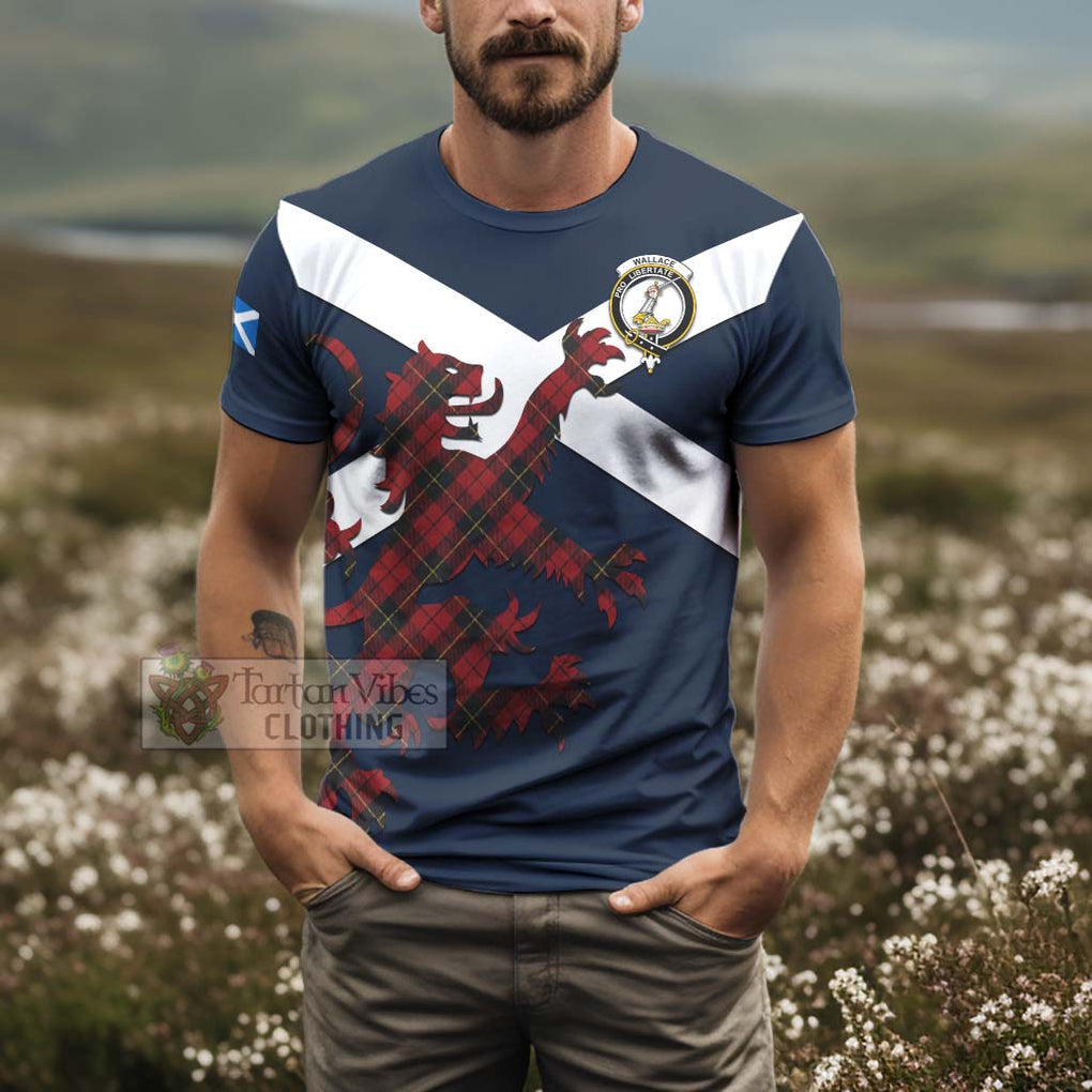 Tartan Vibes Clothing Wallace Tartan Lion Rampant T-Shirt – Proudly Display Your Heritage with Alba Gu Brath and Clan Name
