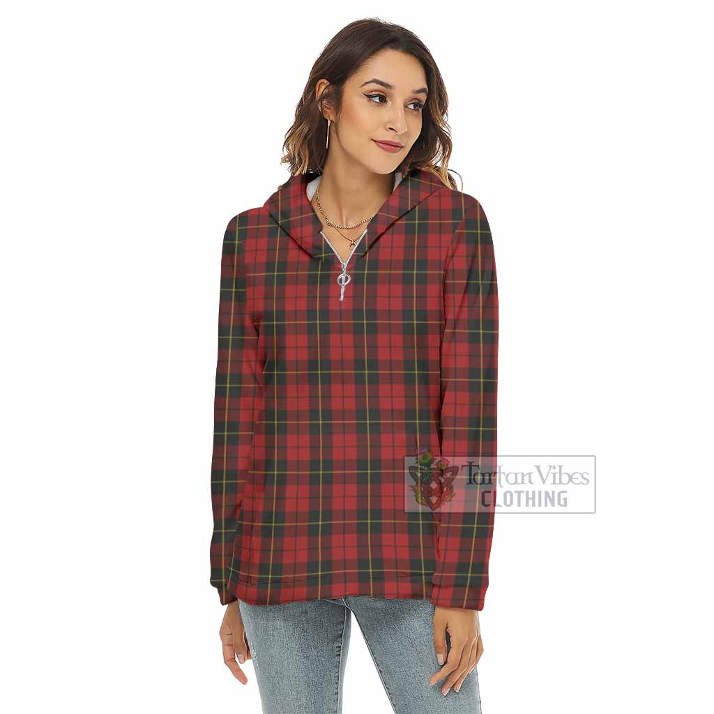 Tartan Vibes Clothing Wallace Tartan Women's Borg  Half Zip Fleece Hoodie