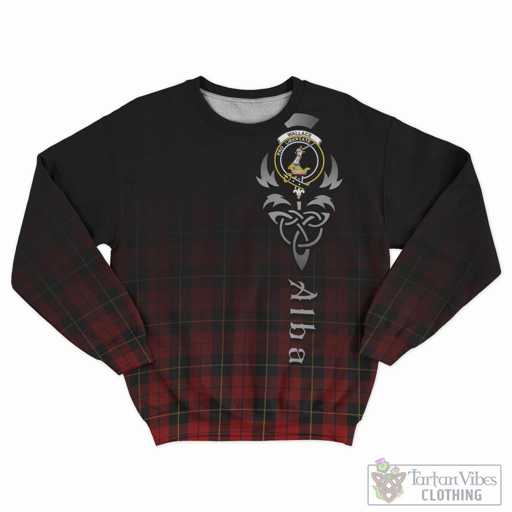 Tartan Vibes Clothing Wallace Tartan Sweatshirt Featuring Alba Gu Brath Family Crest Celtic Inspired