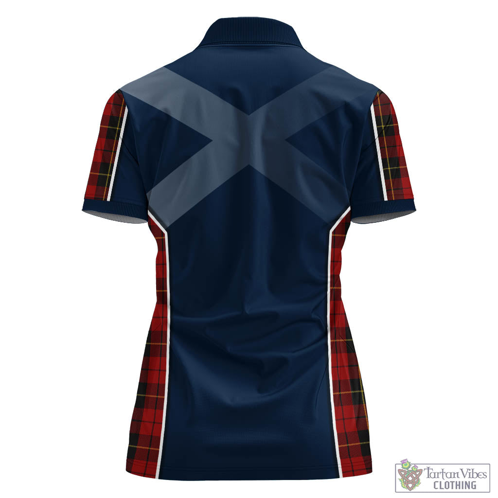 Tartan Vibes Clothing Wallace Tartan Women's Polo Shirt with Family Crest and Lion Rampant Vibes Sport Style