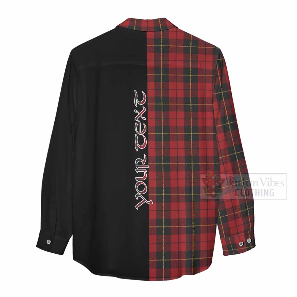 Tartan Vibes Clothing Wallace Tartan Women's Casual Shirt with Family Crest and Half Of Me Style