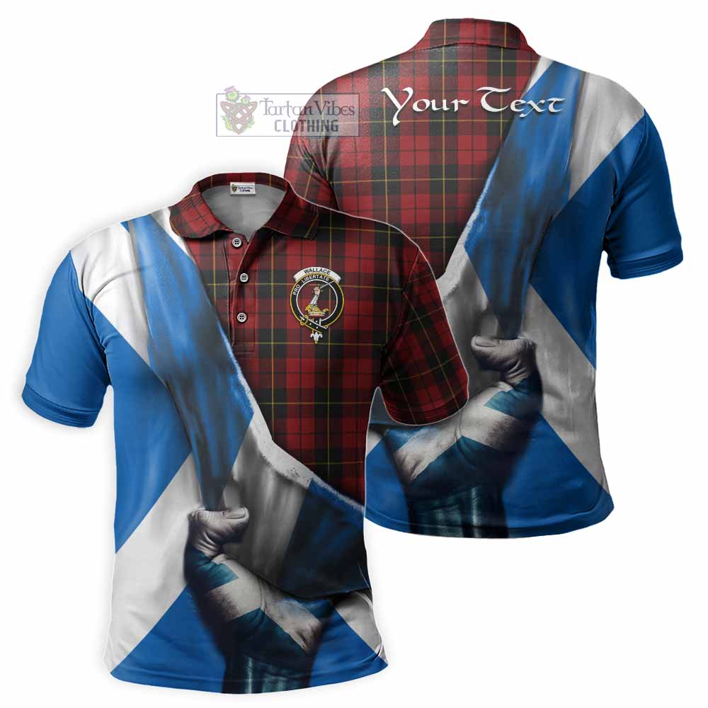 Tartan Vibes Clothing Wallace Tartan Polo Shirt with Family Crest Scotland Patriotic Style