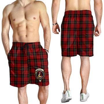 Wallace Tartan Mens Shorts with Family Crest