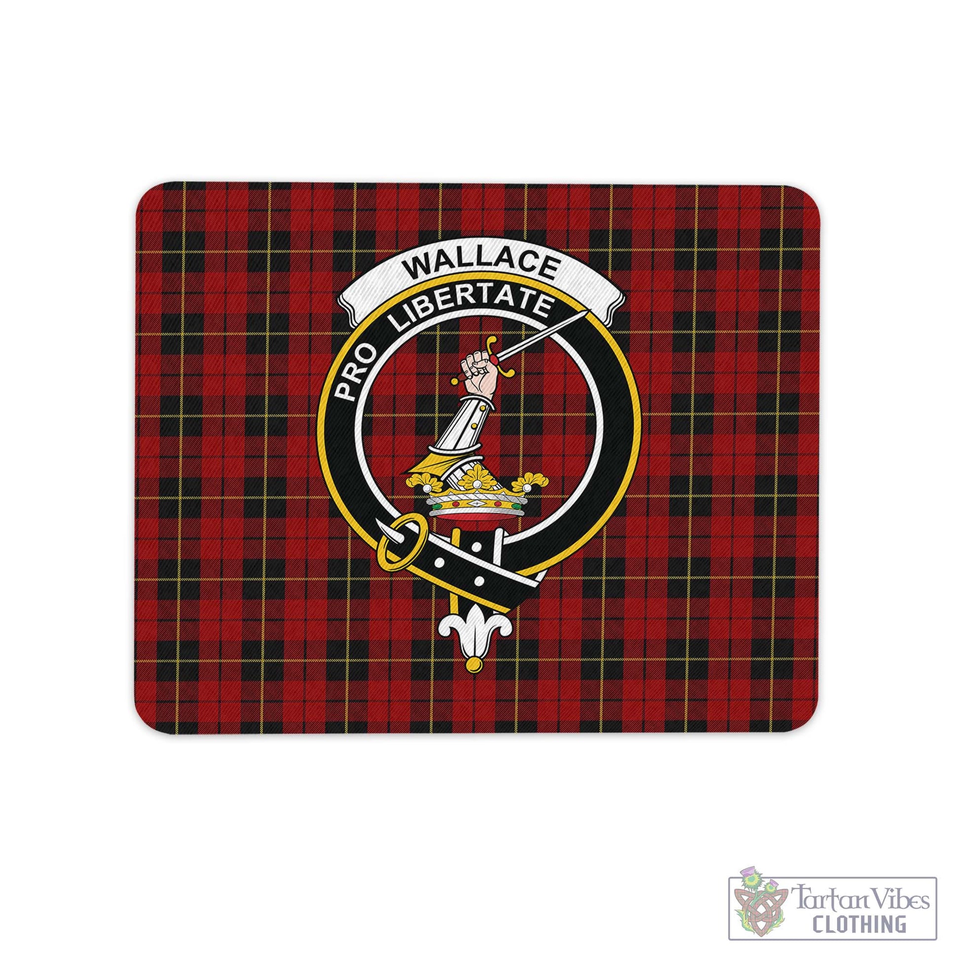 Tartan Vibes Clothing Wallace Tartan Mouse Pad with Family Crest