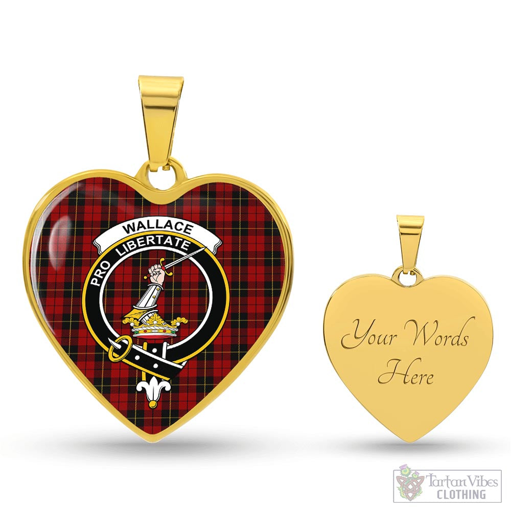 Tartan Vibes Clothing Wallace Tartan Heart Necklace with Family Crest