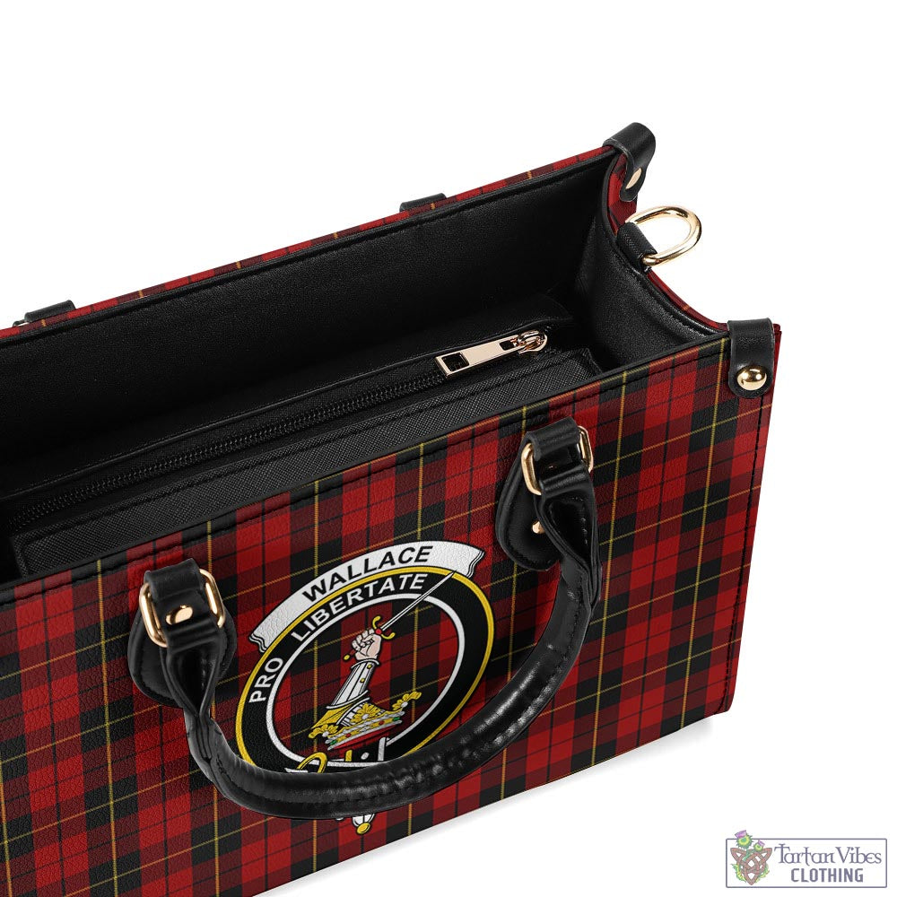 Tartan Vibes Clothing Wallace Tartan Luxury Leather Handbags with Family Crest