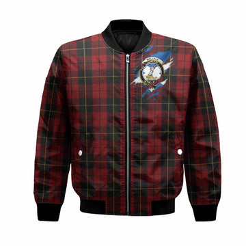Wallace Clan Crest In Me Tartan Bomber Jacket Scotland Flag Style