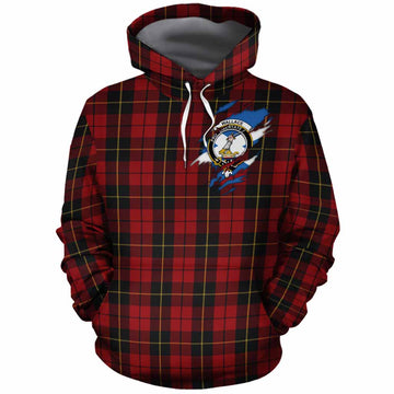 Wallace Clan Crest In Me Tartan Cotton Hoodie Scotland Flag Style