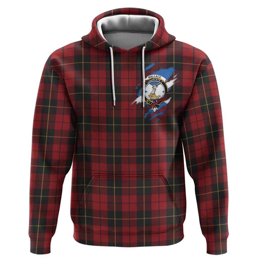 Wallace Clan Crest In Me Tartan Hoodie Scotland Flag Style