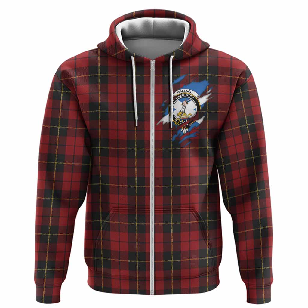 Wallace Clan Crest In Me Tartan Hoodie Scotland Flag Style
