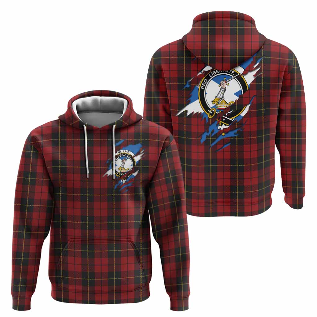 Wallace Clan Crest In Me Tartan Hoodie Scotland Flag Style