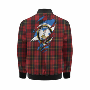 Wallace Clan Crest In Me Tartan Kid Bomber Jacket Scotland Flag Style