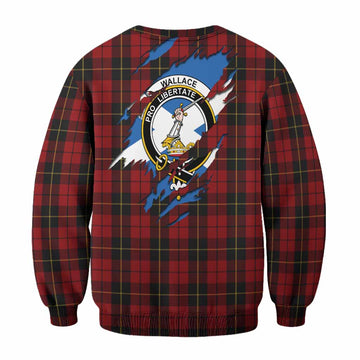Wallace Clan Crest In Me Tartan Sweatshirt Scotland Flag Style