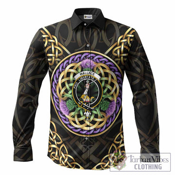 Wallace Clan Crest Long Sleeve Button Shirts Celtic Scottish Thistle