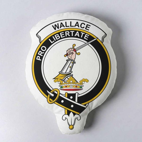 Wallace Clan Crest Shaped Throw Pillow, Scottish Clan Badge Decorative Pillow