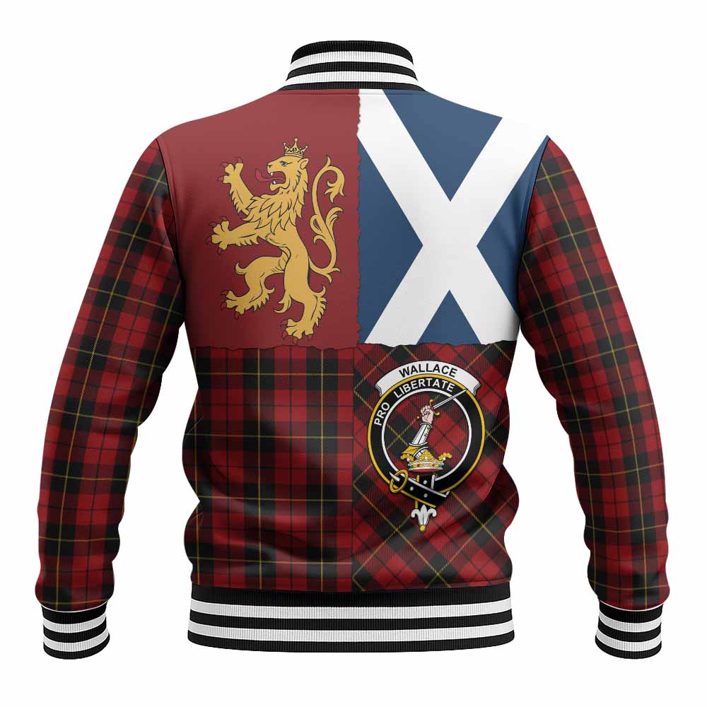 Wallace Crest Tartan Baseball Jacket with Lion Rampant Saltire Style
