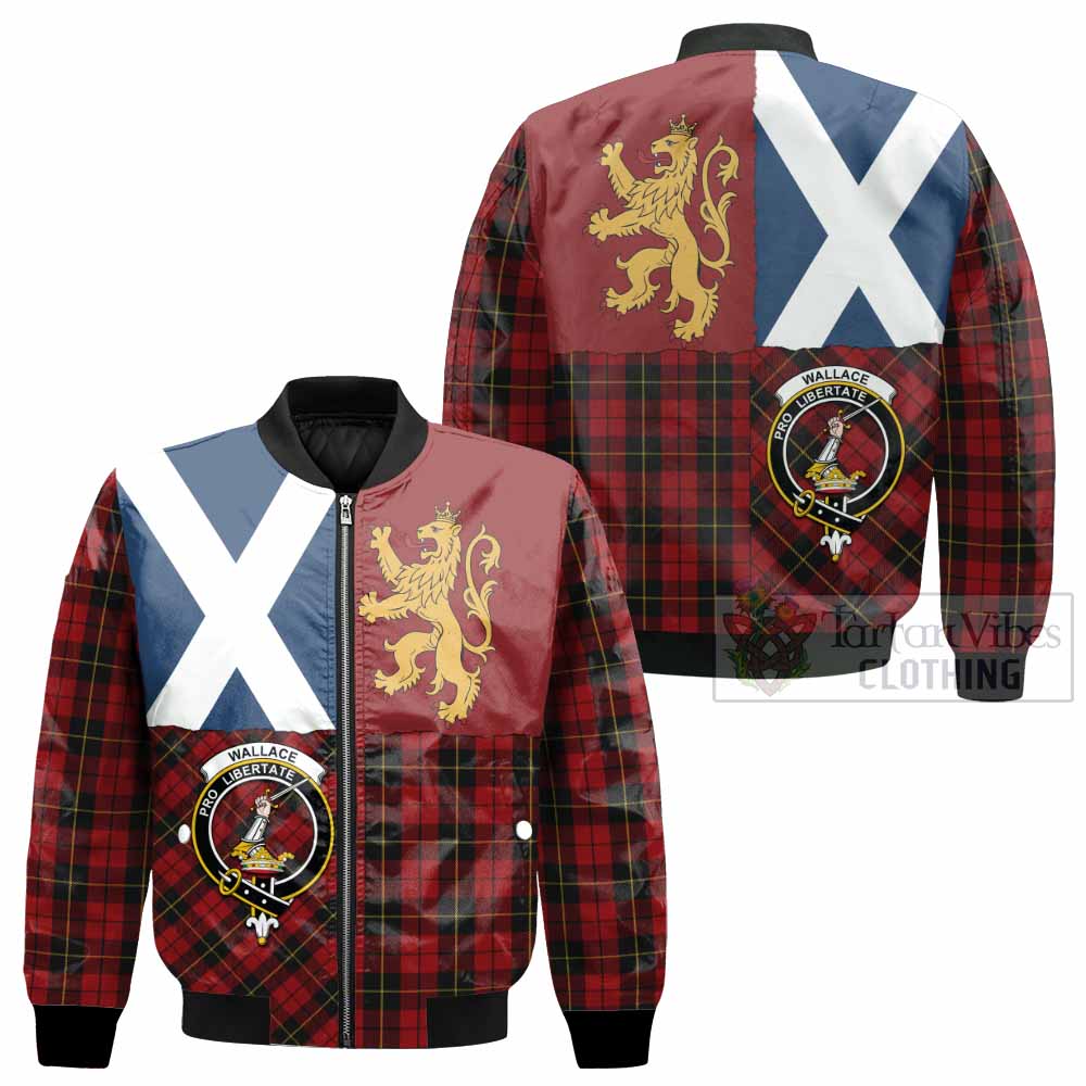 Wallace Crest Tartan Bomber Jacket with Lion Rampant Saltire Style