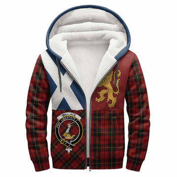 Wallace Crest Tartan Sherpa Hoodie with Lion Rampant Saltire Style