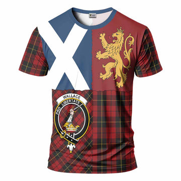 Wallace Crest Tartan T-Shirt with Lion Rampant Saltire Style