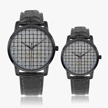 Wallace Dress Tartan Personalized Your Text Leather Trap Quartz Watch