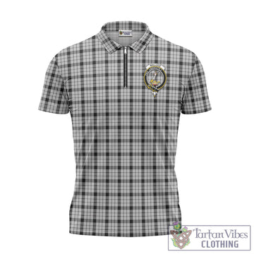 Wallace Dress Tartan Zipper Polo Shirt with Family Crest