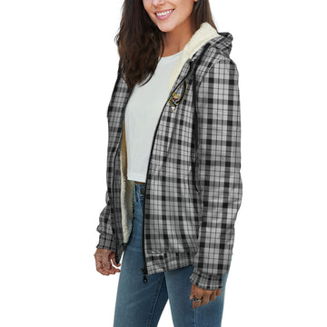 Wallace Dress Tartan Sherpa Hoodie with Family Crest