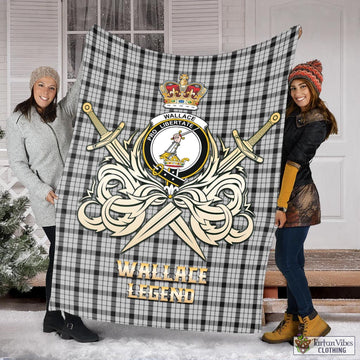 Wallace Dress Tartan Blanket with Clan Crest and the Golden Sword of Courageous Legacy