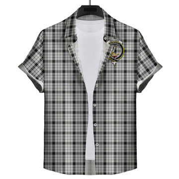 Wallace Dress Tartan Short Sleeve Button Down Shirt with Family Crest