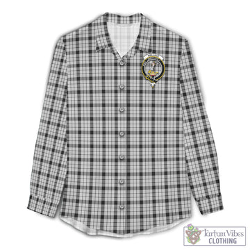Wallace Dress Tartan Womens Casual Shirt with Family Crest