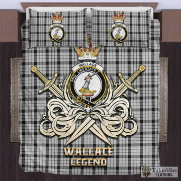 Wallace Dress Tartan Bedding Set with Clan Crest and the Golden Sword of Courageous Legacy