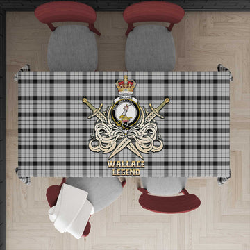 Wallace Dress Tartan Tablecloth with Clan Crest and the Golden Sword of Courageous Legacy