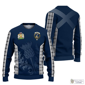 Wallace Dress Tartan Knitted Sweatshirt with Family Crest and Scottish Thistle Vibes Sport Style