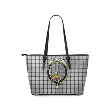 Wallace Dress Tartan Leather Tote Bag with Family Crest