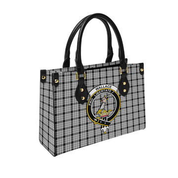 Wallace Dress Tartan Leather Bag with Family Crest