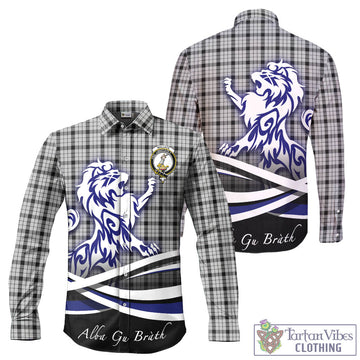 Wallace Dress Tartan Long Sleeve Button Up Shirt with Alba Gu Brath Regal Lion Emblem