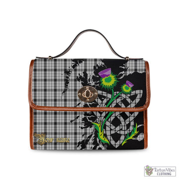 Wallace Dress Tartan Waterproof Canvas Bag with Scotland Map and Thistle Celtic Accents