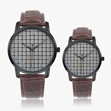 Wallace Dress Tartan Personalized Your Text Leather Trap Quartz Watch