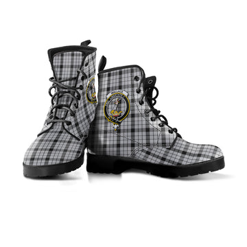 Wallace Dress Tartan Leather Boots with Family Crest