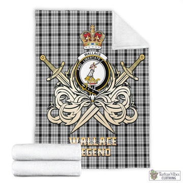 Wallace Dress Tartan Blanket with Clan Crest and the Golden Sword of Courageous Legacy