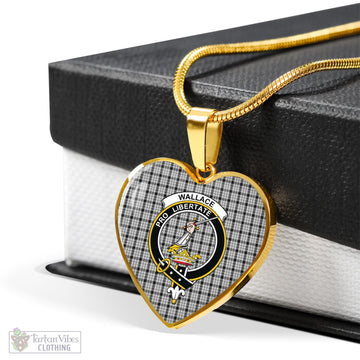 Wallace Dress Tartan Heart Necklace with Family Crest