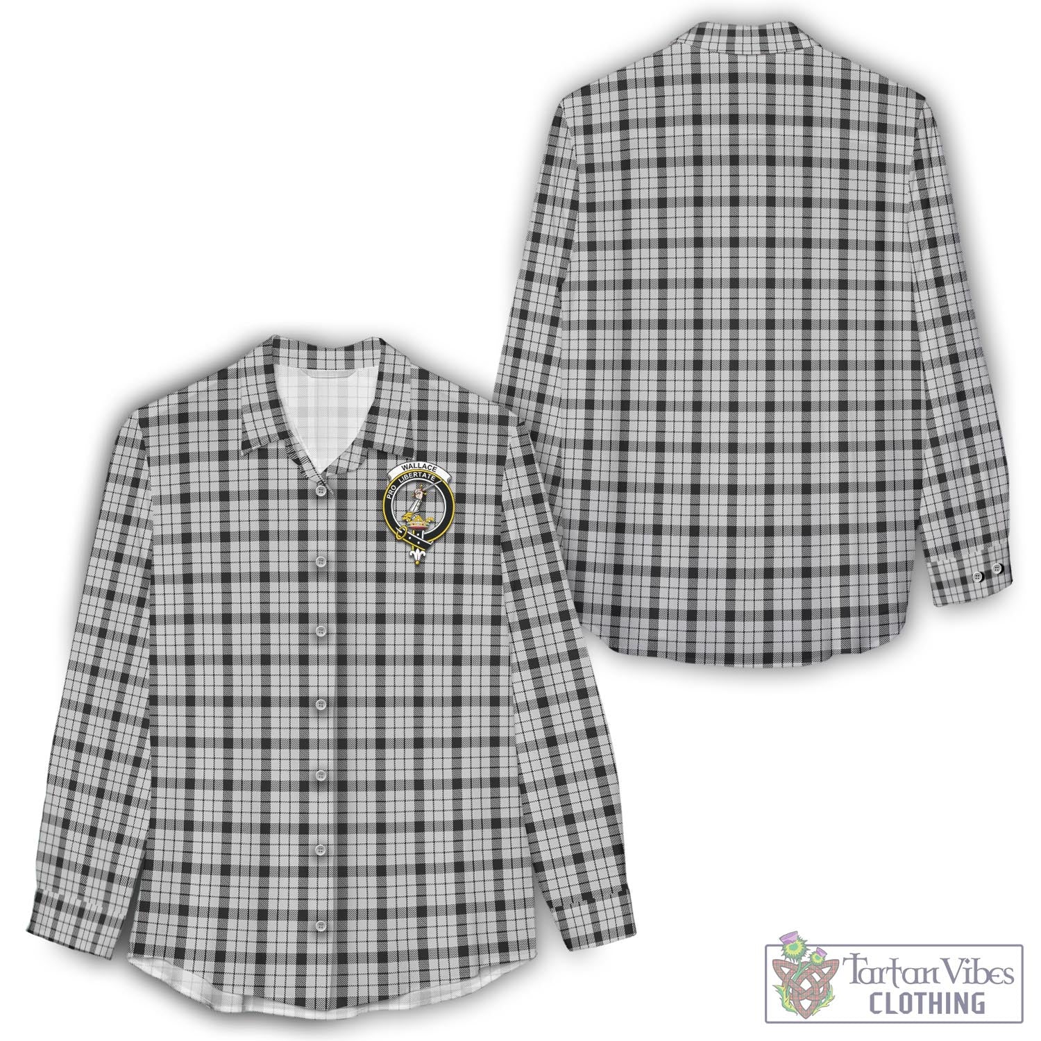 Tartan Vibes Clothing Wallace Dress Tartan Womens Casual Shirt with Family Crest
