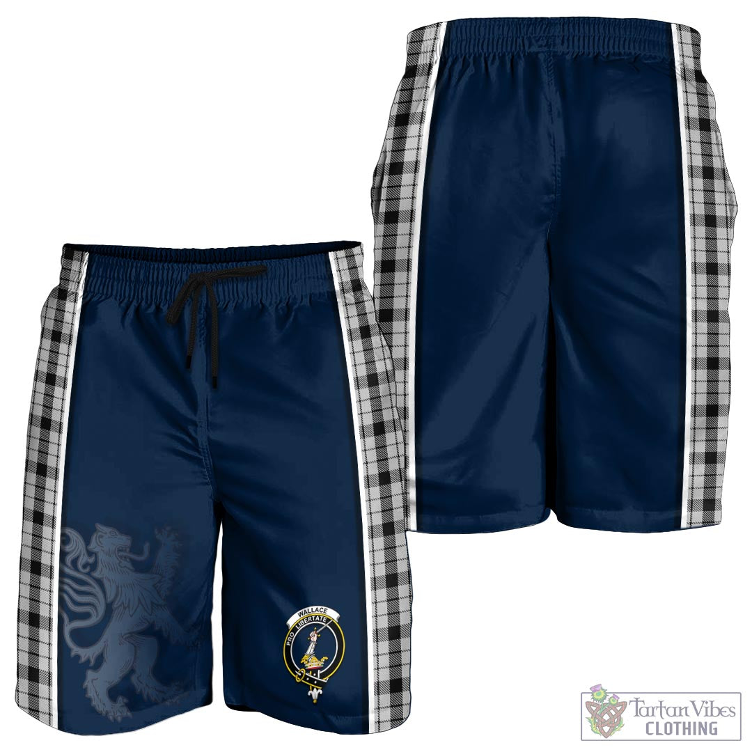 Tartan Vibes Clothing Wallace Dress Tartan Men's Shorts with Family Crest and Lion Rampant Vibes Sport Style