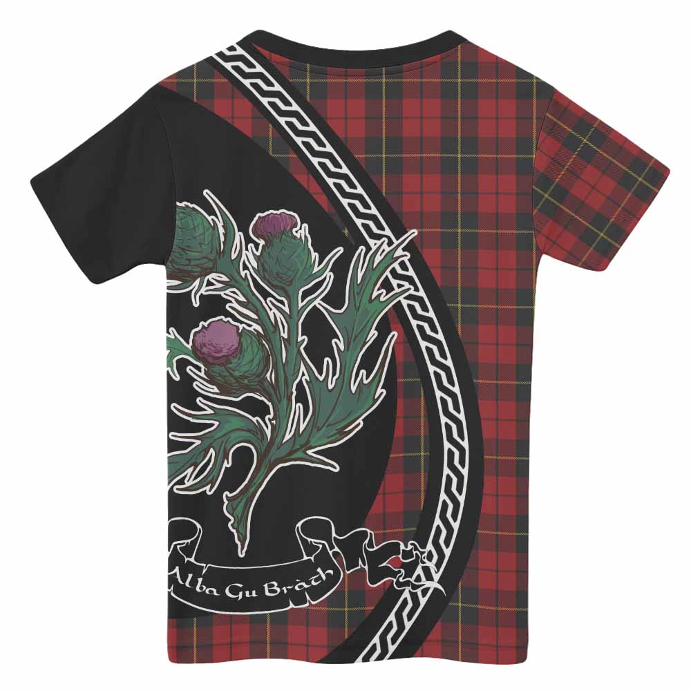 Wallace Family Crest Tartan Kid T-shirt Alba Thistle Inspired - Tartan Vibes Clothing