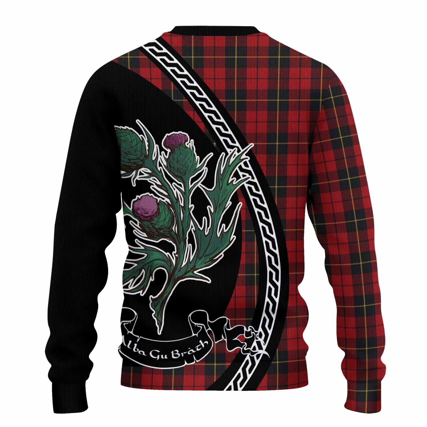 Wallace Family Crest Tartan Knitted Sweater Alba Thistle Inspired - Tartan Vibes Clothing