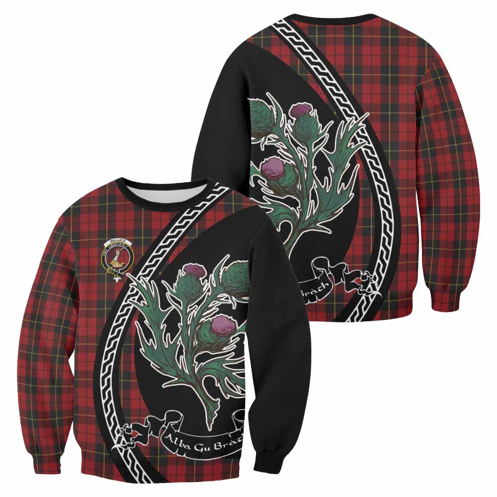 Wallace Family Crest Tartan Sweatshirt Alba Thistle Inspired - Tartan Vibes Clothing