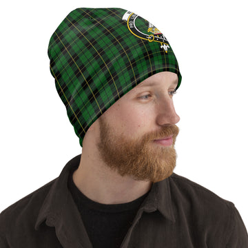 Wallace Hunting Tartan Beanies Hat with Family Crest